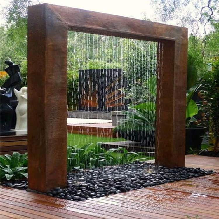 Weather resistant steel water feature