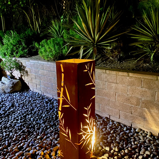 weathering steel lamp post